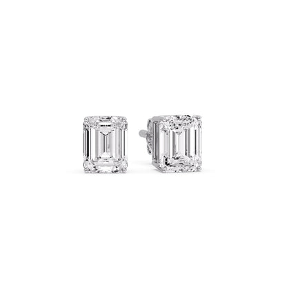 Emerald Cut Diamond Stud Earrings Fascinating Diamonds