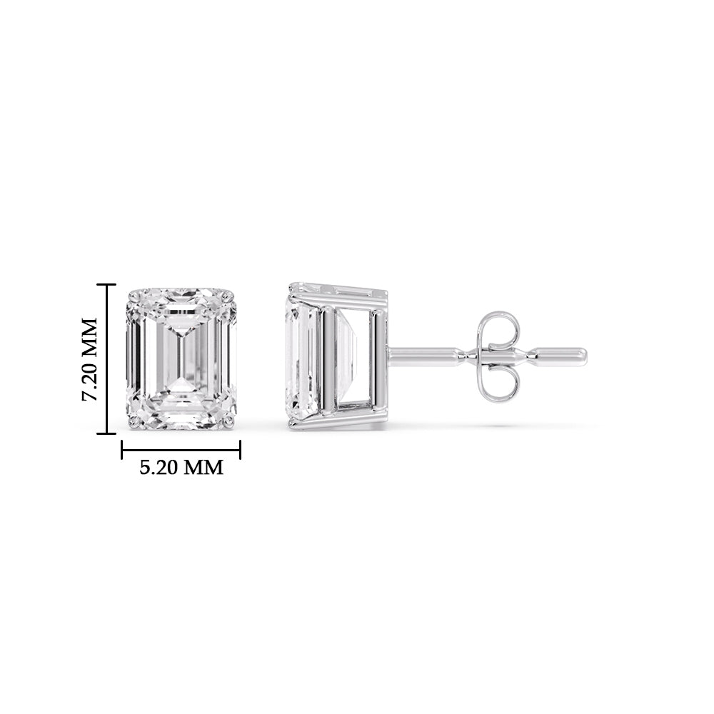 Emerald Cut Diamond Stud Earrings Fascinating Diamonds