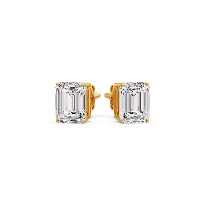 Emerald Cut Diamond Stud Earrings Fascinating Diamonds