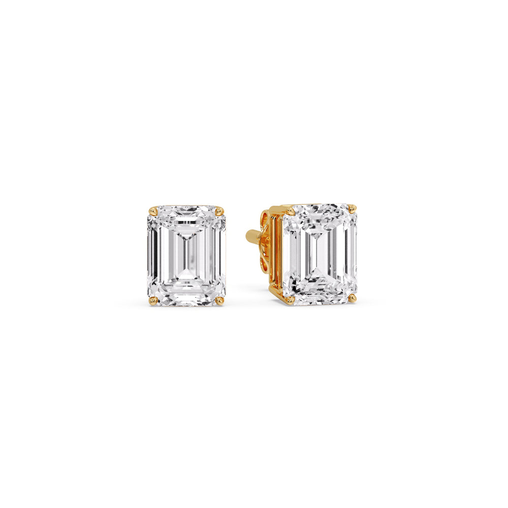 Emerald Cut Diamond Stud Earrings Fascinating Diamonds