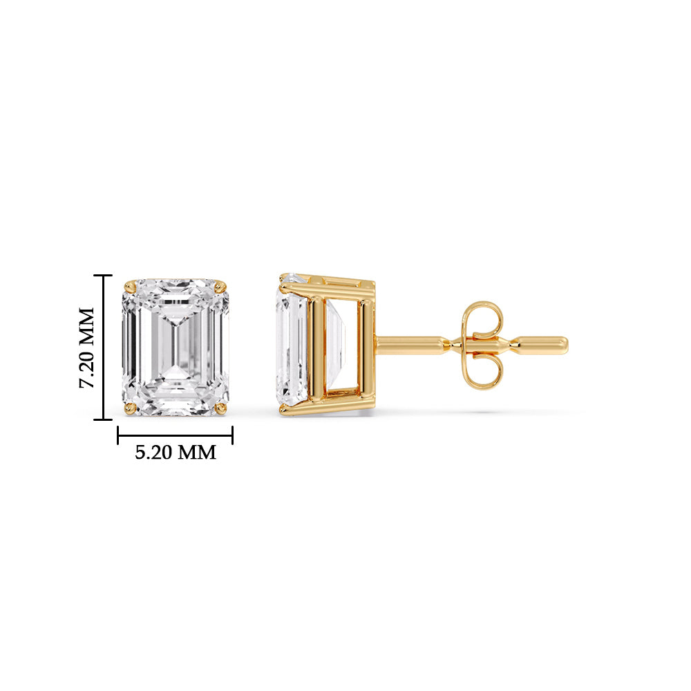 Emerald Cut Diamond Stud Earrings Fascinating Diamonds