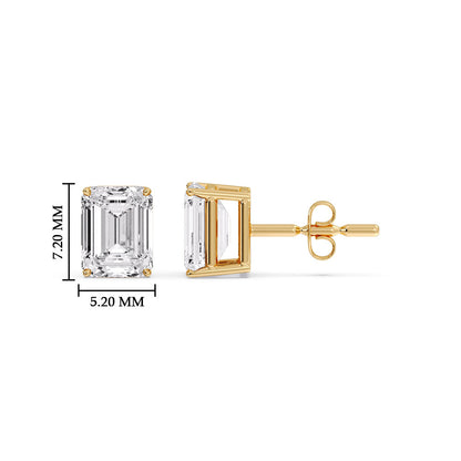 Emerald Cut Diamond Stud Earrings Fascinating Diamonds
