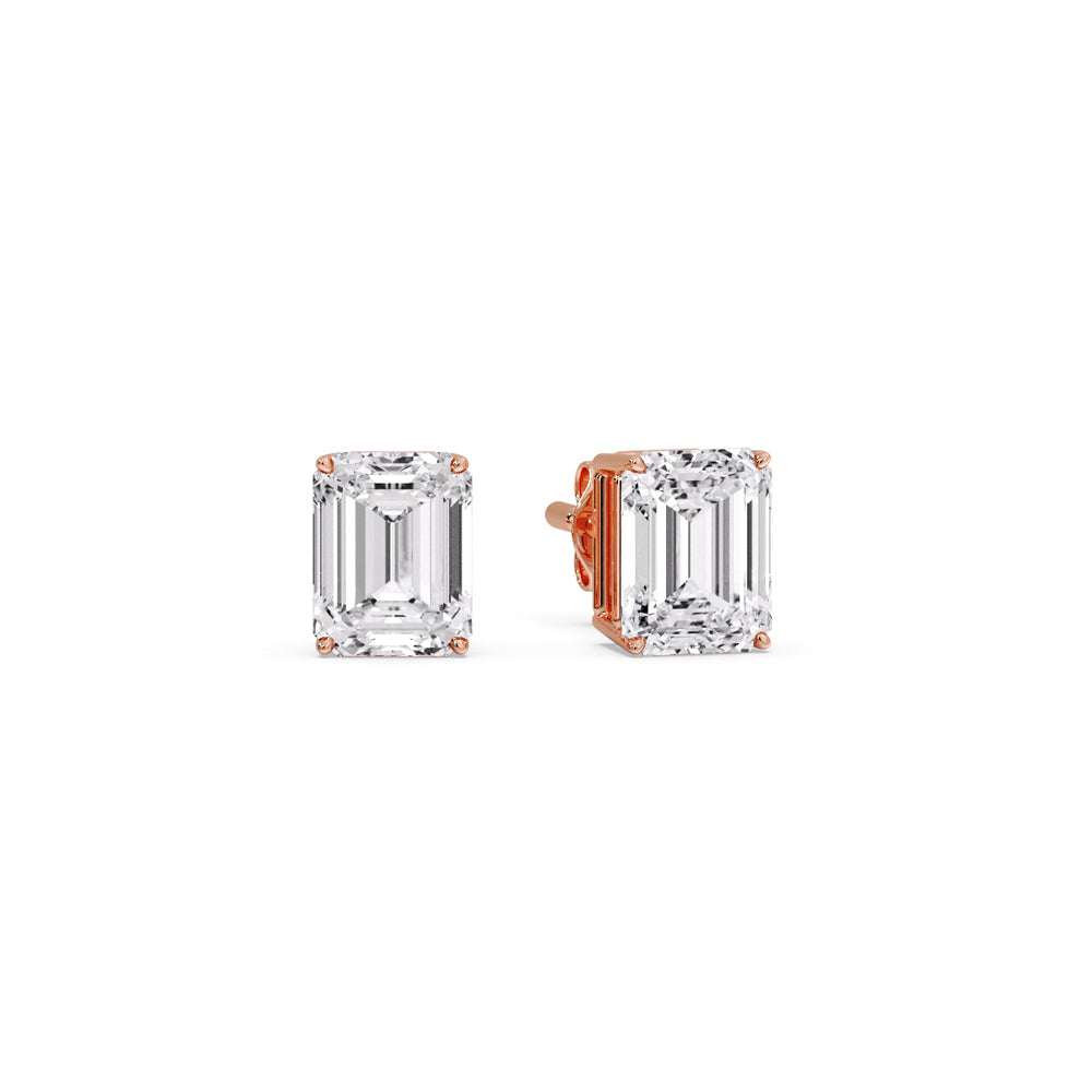 Emerald Cut Diamond Stud Earrings Fascinating Diamonds