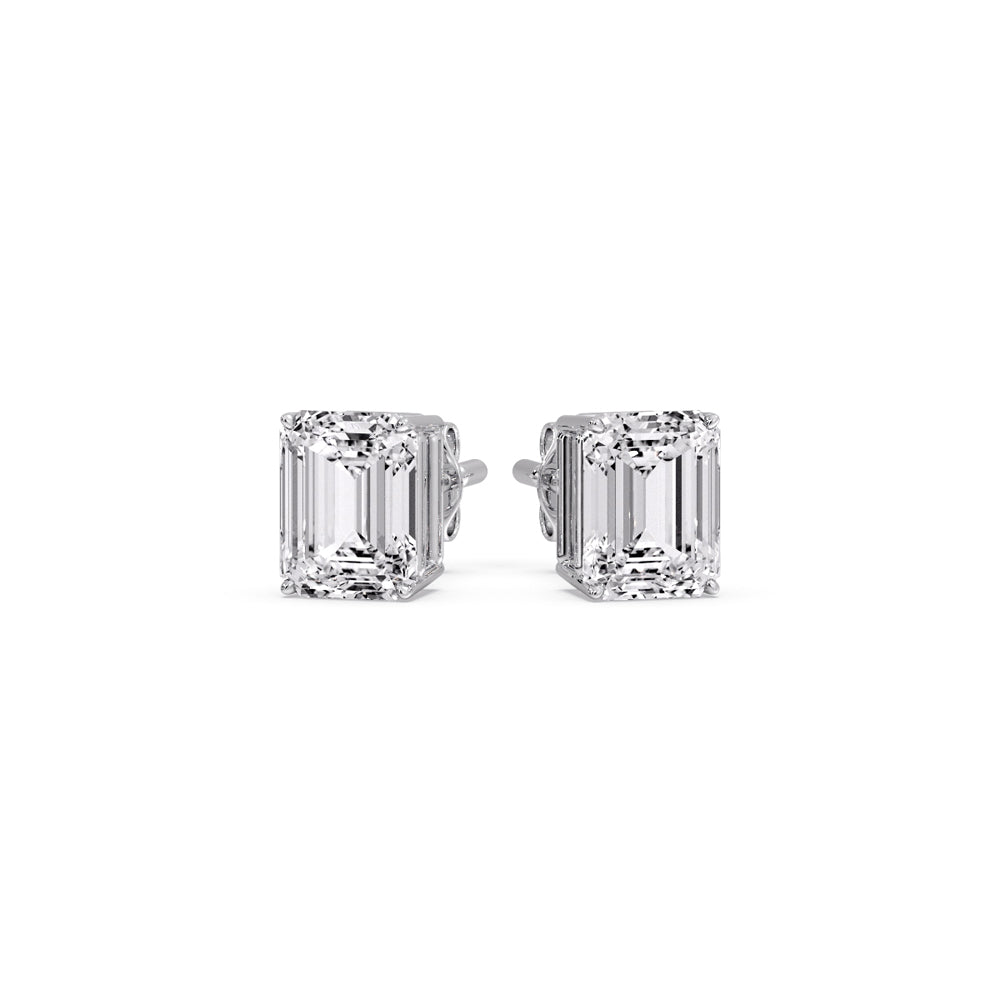 Emerald Cut Diamond Stud Earrings Fascinating Diamonds