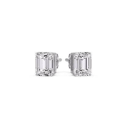 Emerald Cut Diamond Stud Earrings Fascinating Diamonds