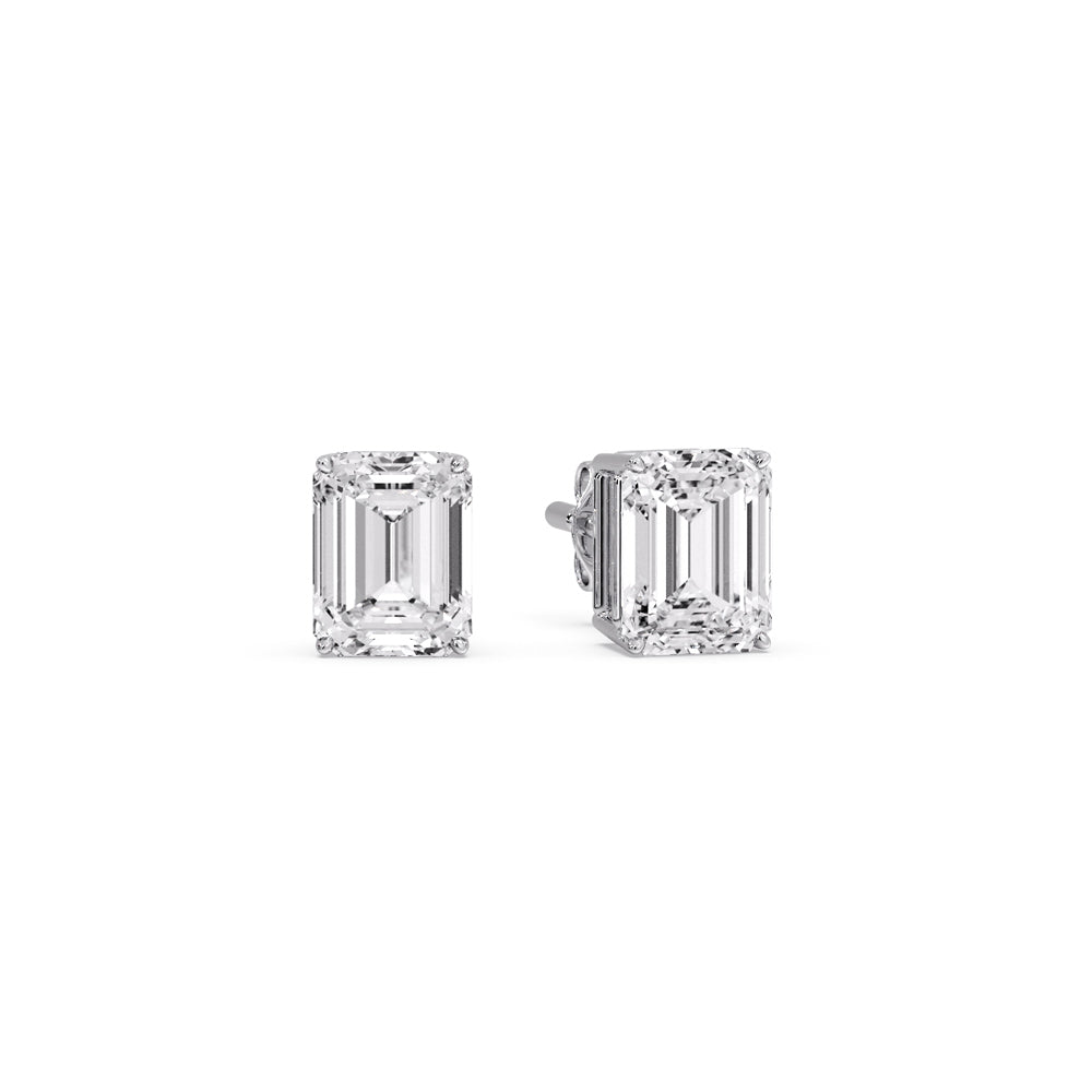 Emerald Cut Diamond Stud Earrings Fascinating Diamonds