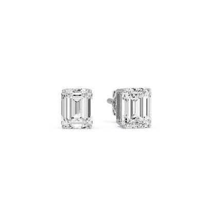 Emerald Cut Diamond Stud Earrings Fascinating Diamonds