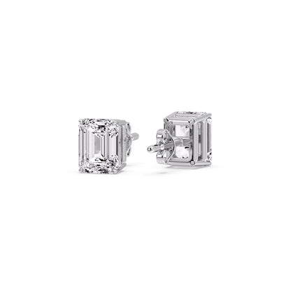 Emerald Cut Diamond Stud Earrings Fascinating Diamonds