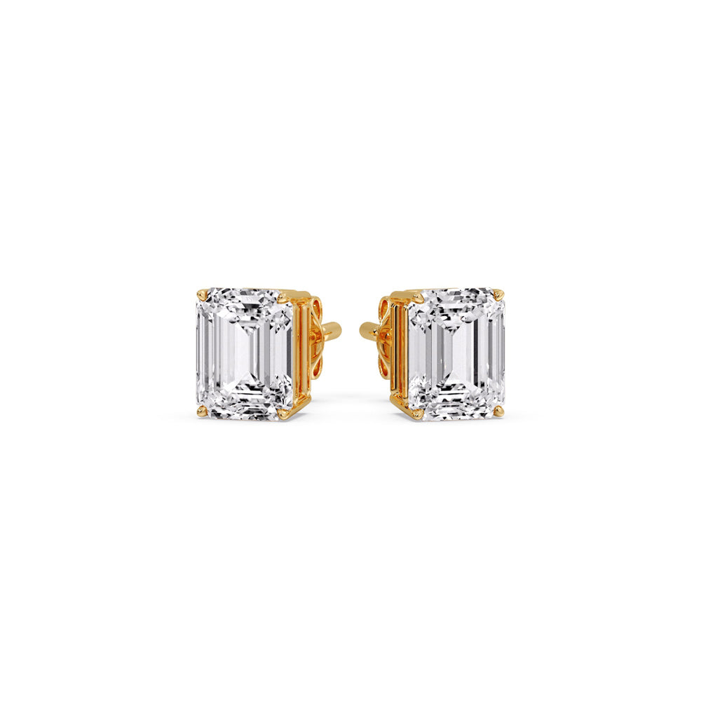 Emerald Cut Diamond Stud Earrings Fascinating Diamonds