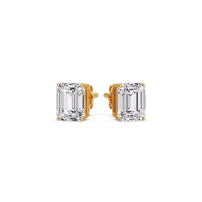 Emerald Cut Diamond Stud Earrings Fascinating Diamonds