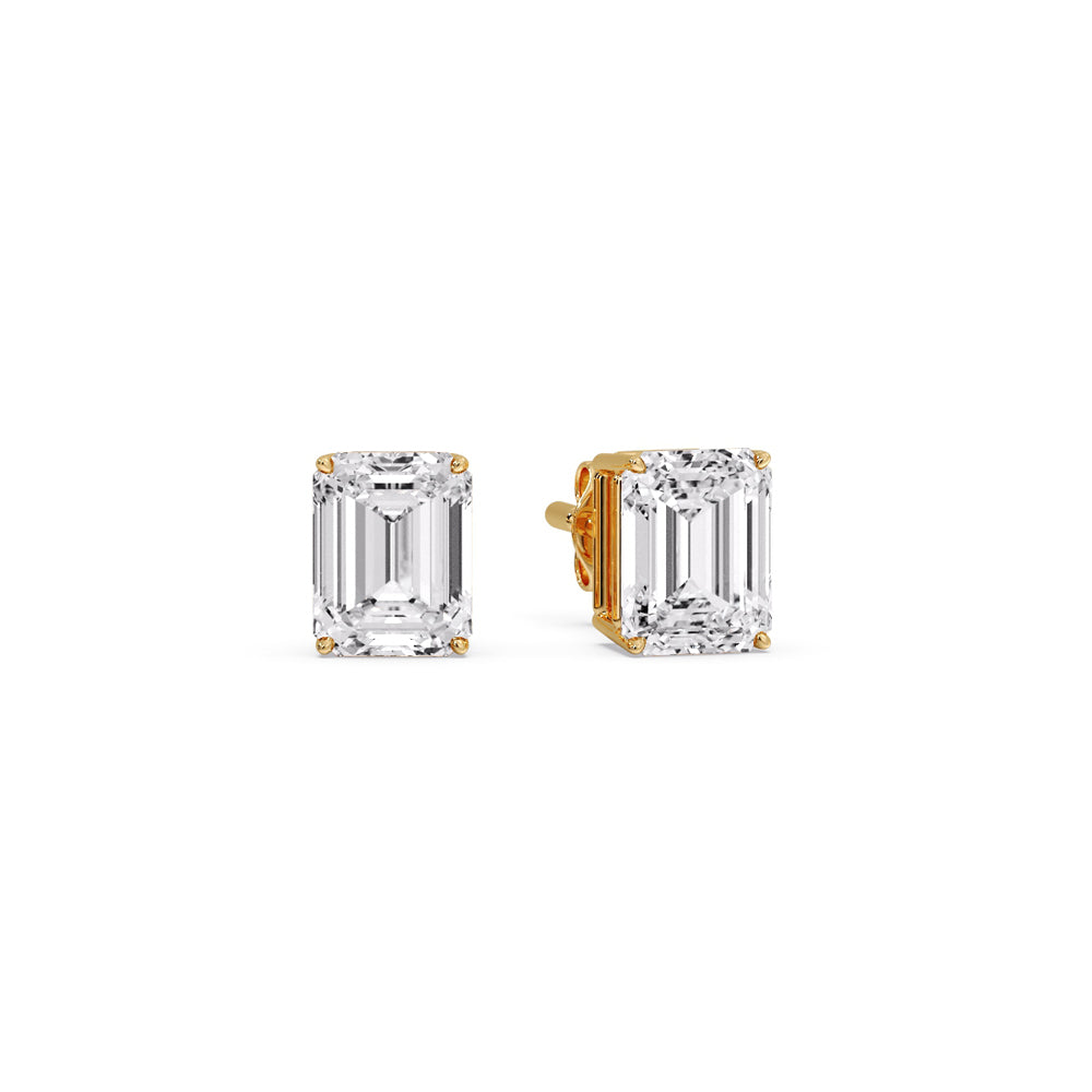 Emerald Cut Diamond Stud Earrings Fascinating Diamonds