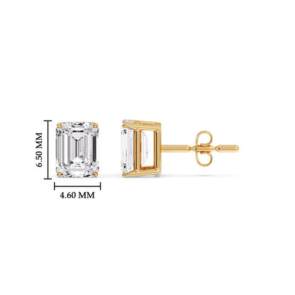 Emerald Cut Diamond Stud Earrings Fascinating Diamonds