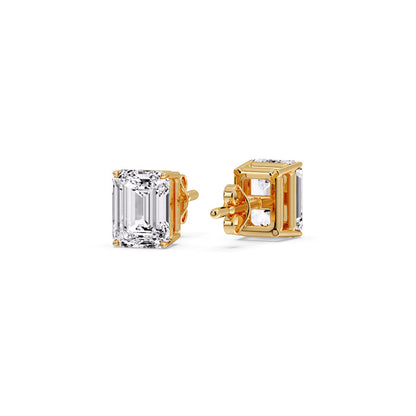 Emerald Cut Diamond Stud Earrings Fascinating Diamonds