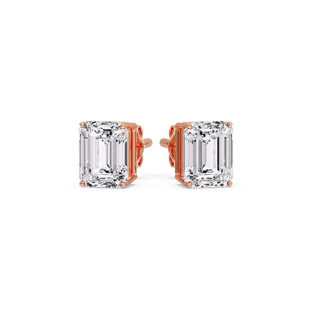 Emerald Cut Diamond Stud Earrings Fascinating Diamonds