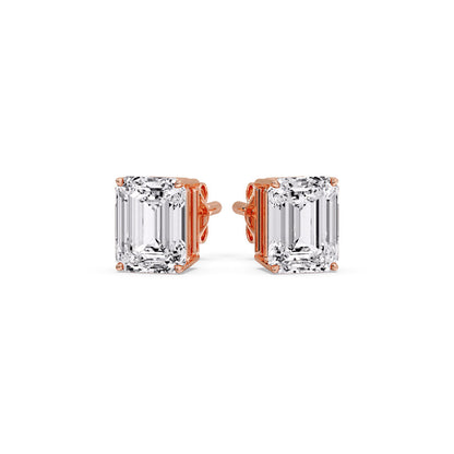 Emerald Cut Diamond Stud Earrings Fascinating Diamonds