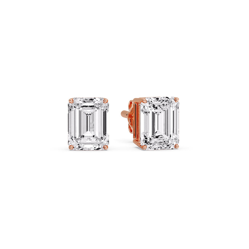 Emerald Cut Diamond Stud Earrings Fascinating Diamonds