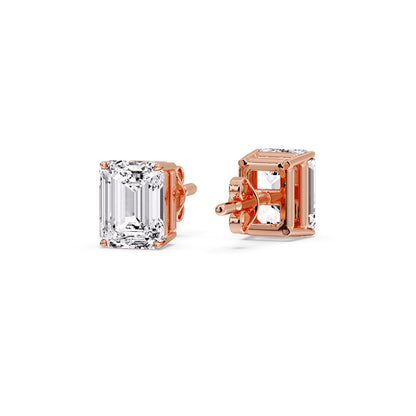 Emerald Cut Diamond Stud Earrings Fascinating Diamonds