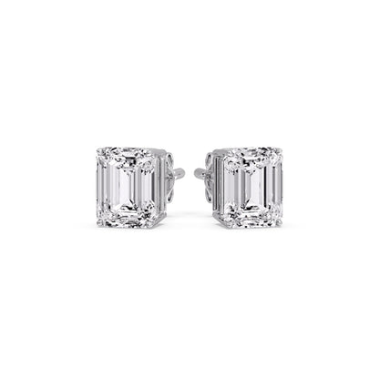 Emerald Cut Diamond Stud Earrings Fascinating Diamonds