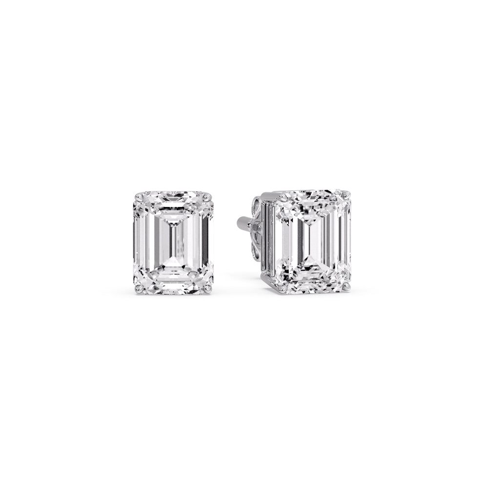 Emerald Cut Diamond Stud Earrings Fascinating Diamonds