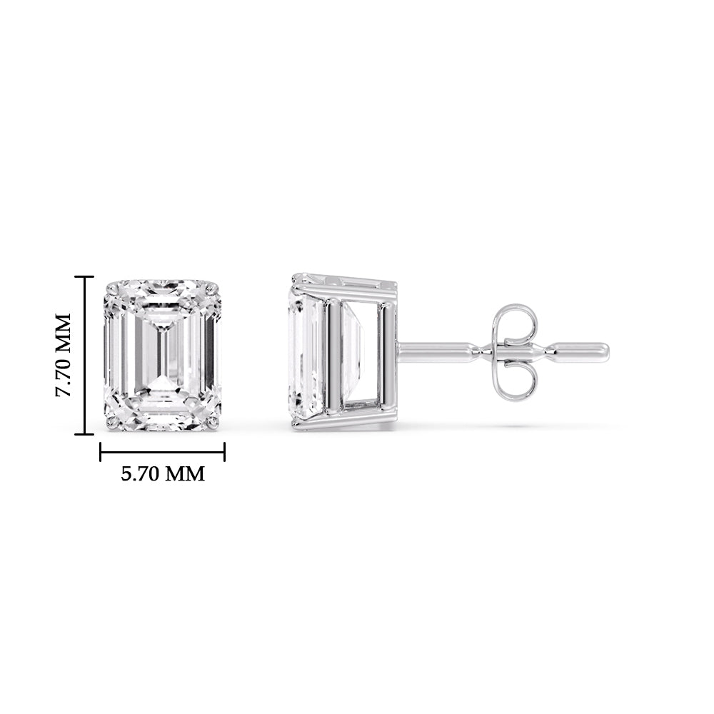 Emerald Cut Diamond Stud Earrings Fascinating Diamonds