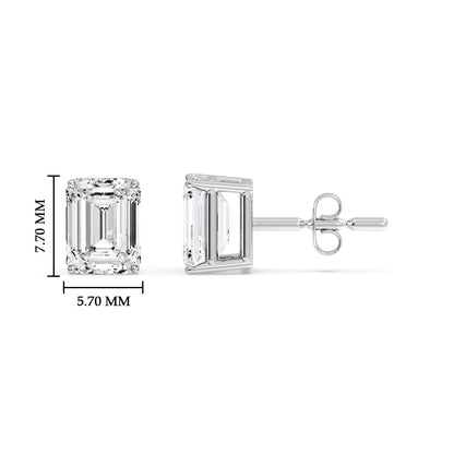 Emerald Cut Diamond Stud Earrings Fascinating Diamonds