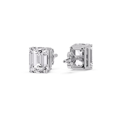 Emerald Cut Diamond Stud Earrings Fascinating Diamonds