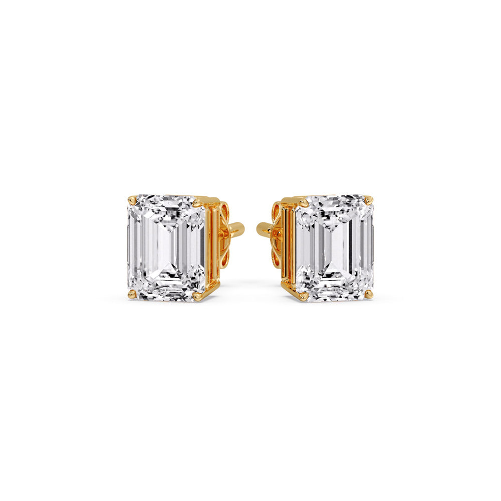 Emerald Cut Diamond Stud Earrings Fascinating Diamonds