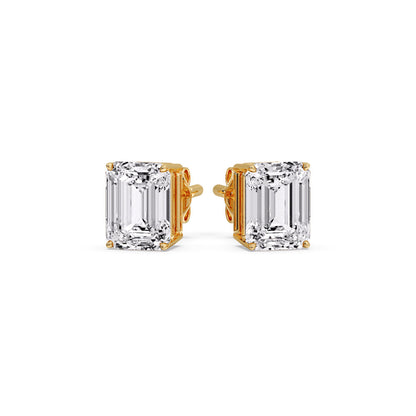 Emerald Cut Diamond Stud Earrings Fascinating Diamonds