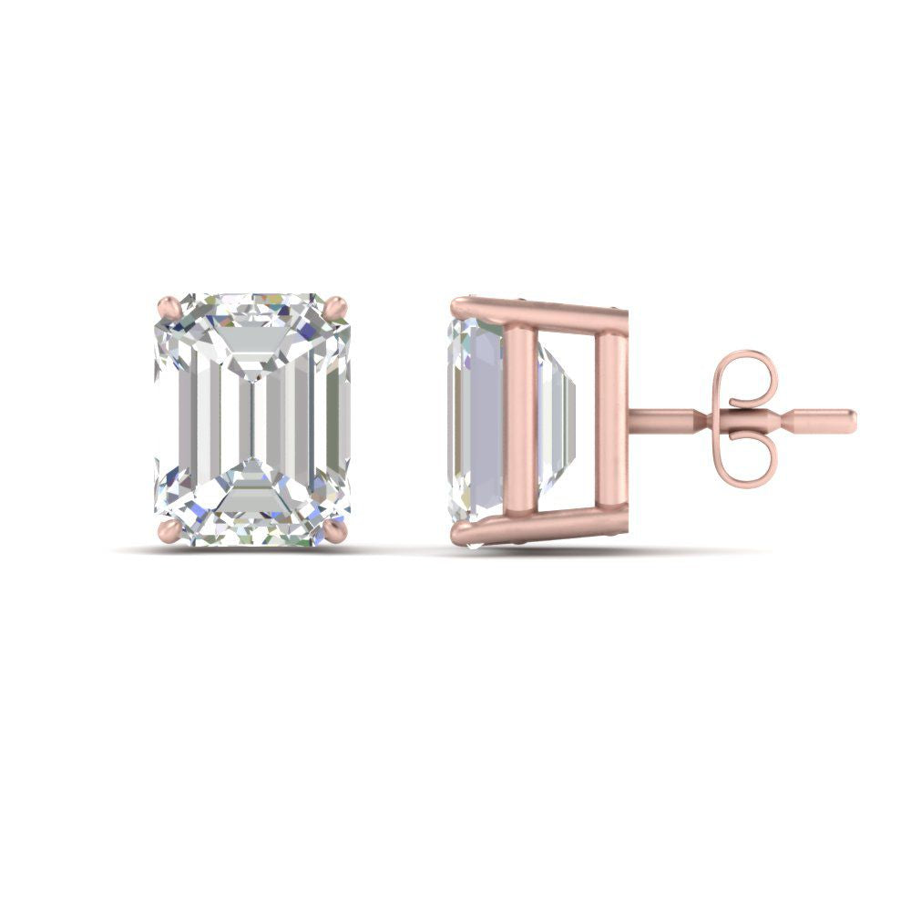 Emerald Cut Diamond Stud Earrings Fascinating Diamonds