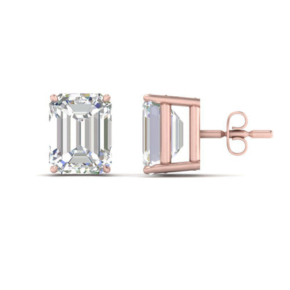 Emerald Cut Diamond Stud Earrings Fascinating Diamonds