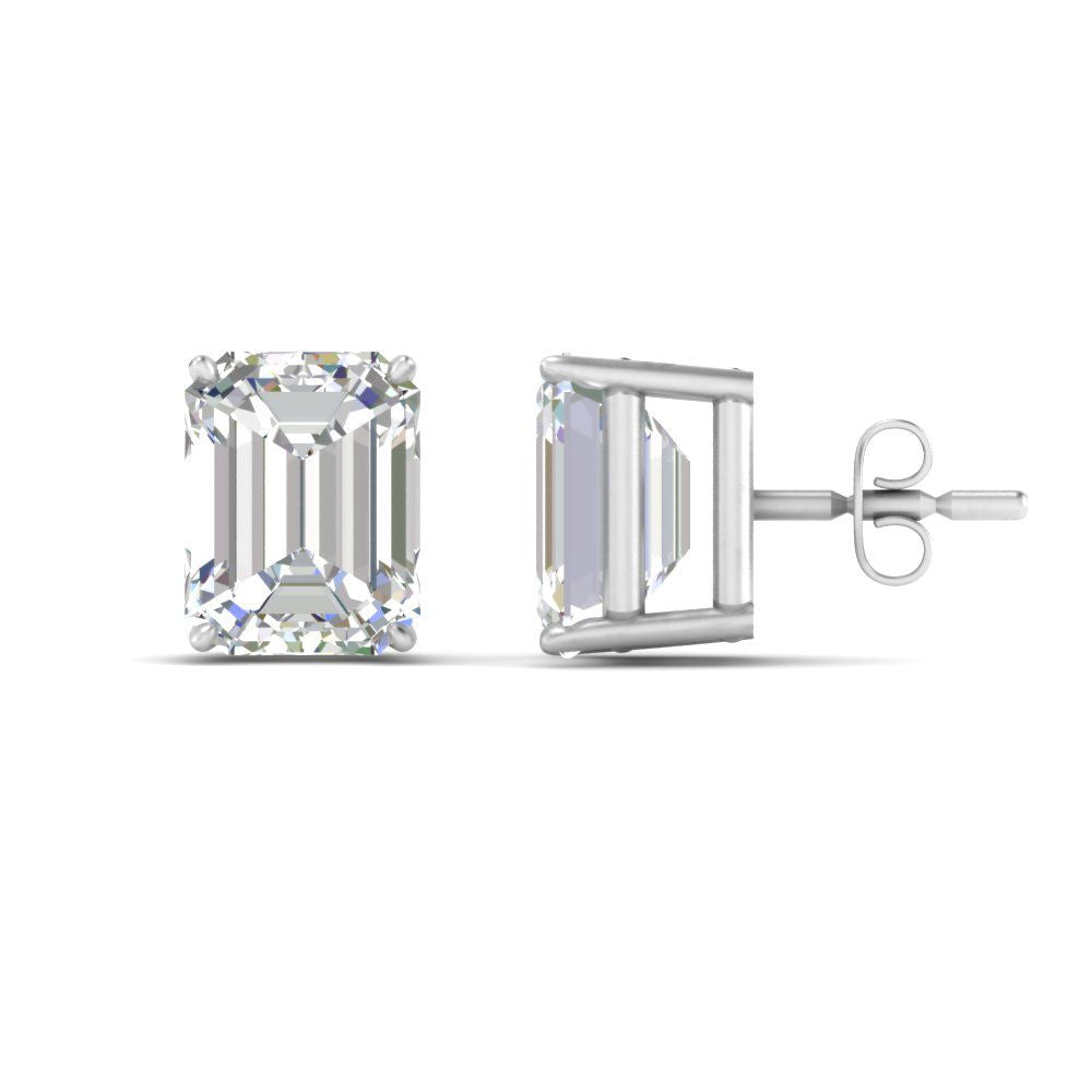 Emerald Cut Diamond Stud Earrings Fascinating Diamonds
