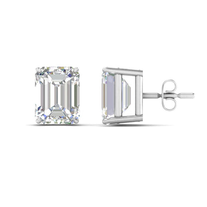 Emerald Cut Diamond Stud Earrings Fascinating Diamonds