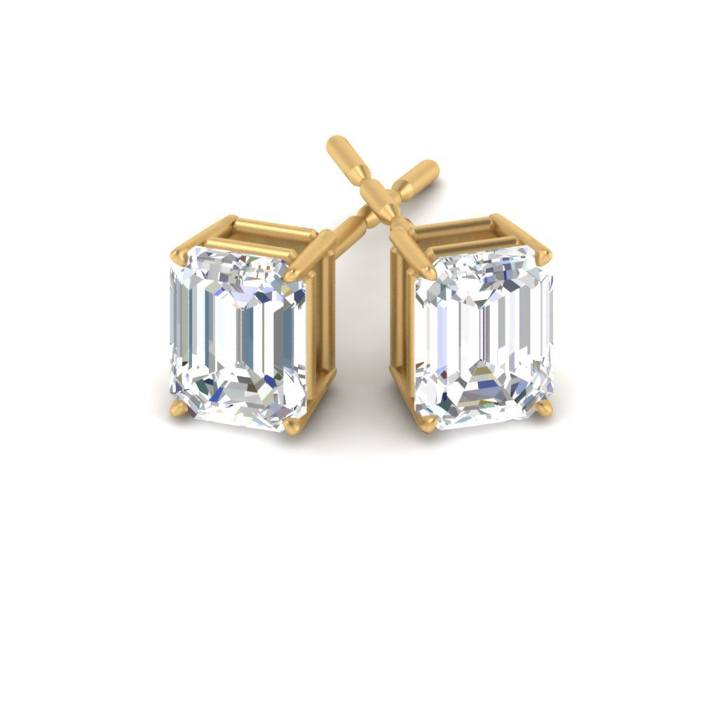 Emerald Cut Diamond Stud Earrings Fascinating Diamonds