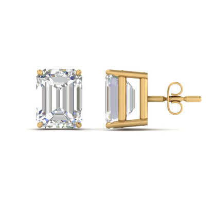 Emerald Cut Diamond Stud Earrings Fascinating Diamonds