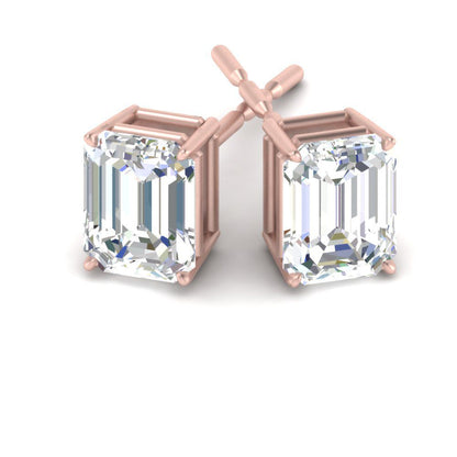 Emerald Cut Diamond Stud Earrings Fascinating Diamonds