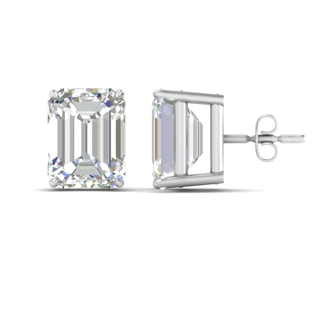 Emerald Cut Diamond Stud Earrings Fascinating Diamonds