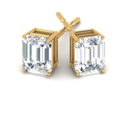 Emerald Cut Diamond Stud Earrings Fascinating Diamonds