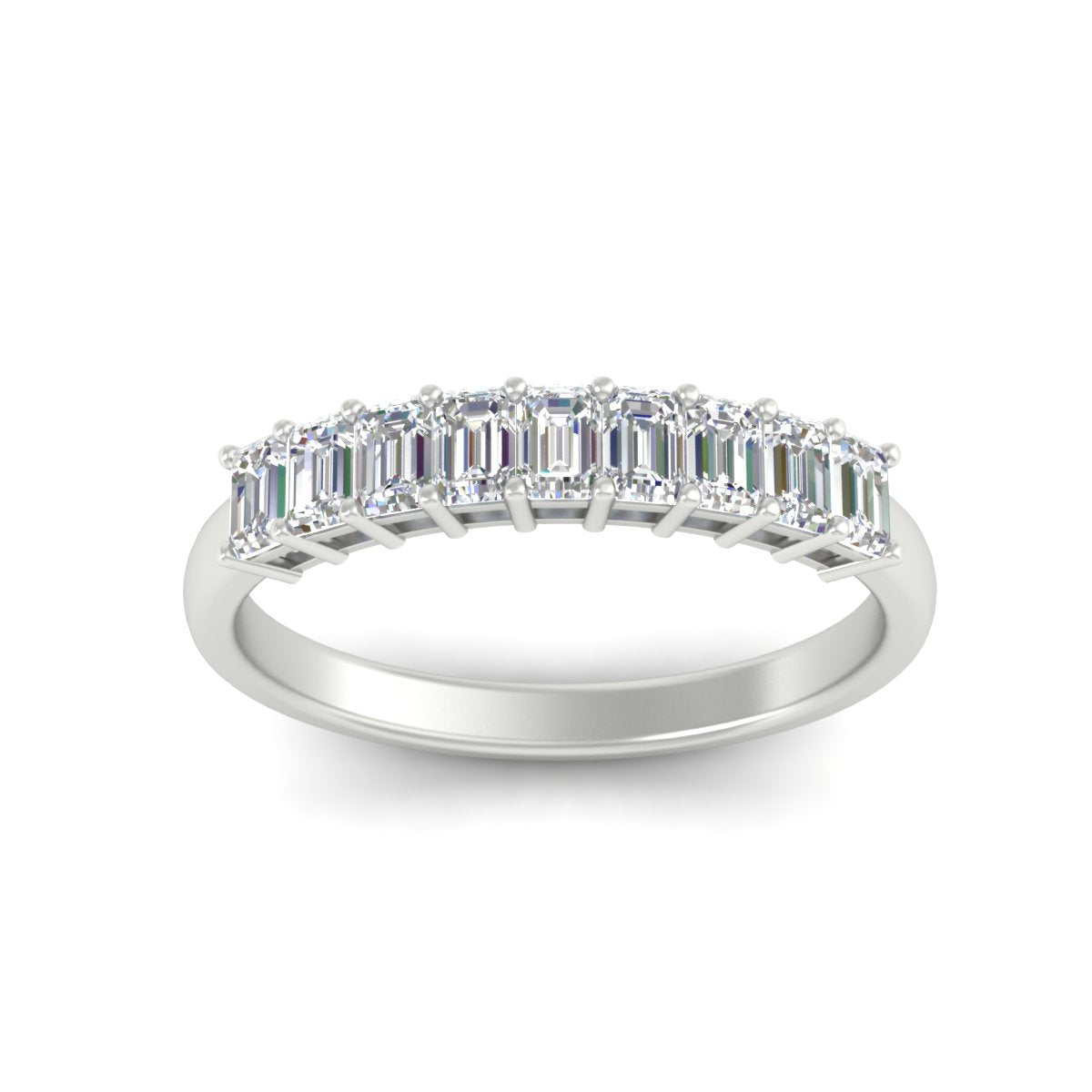 1 Carat Nine Stone Emerald Cut Wedding Band Fascinating Diamonds