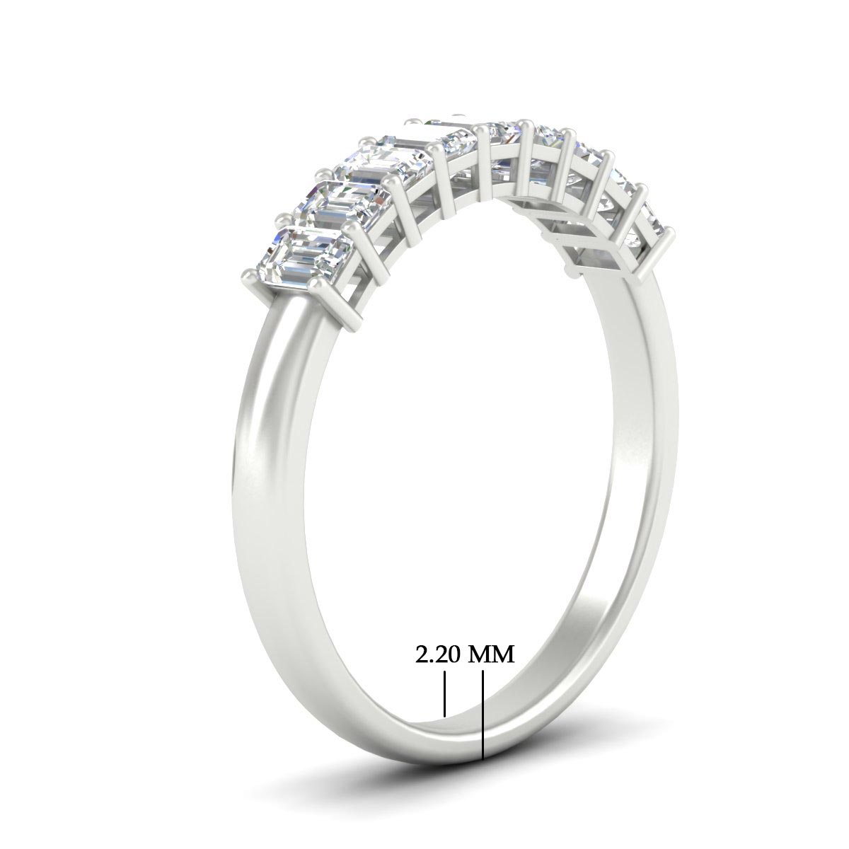 1 Carat Nine Stone Emerald Cut Wedding Band Fascinating Diamonds