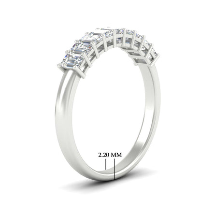 1 Carat Nine Stone Emerald Cut Wedding Band Fascinating Diamonds