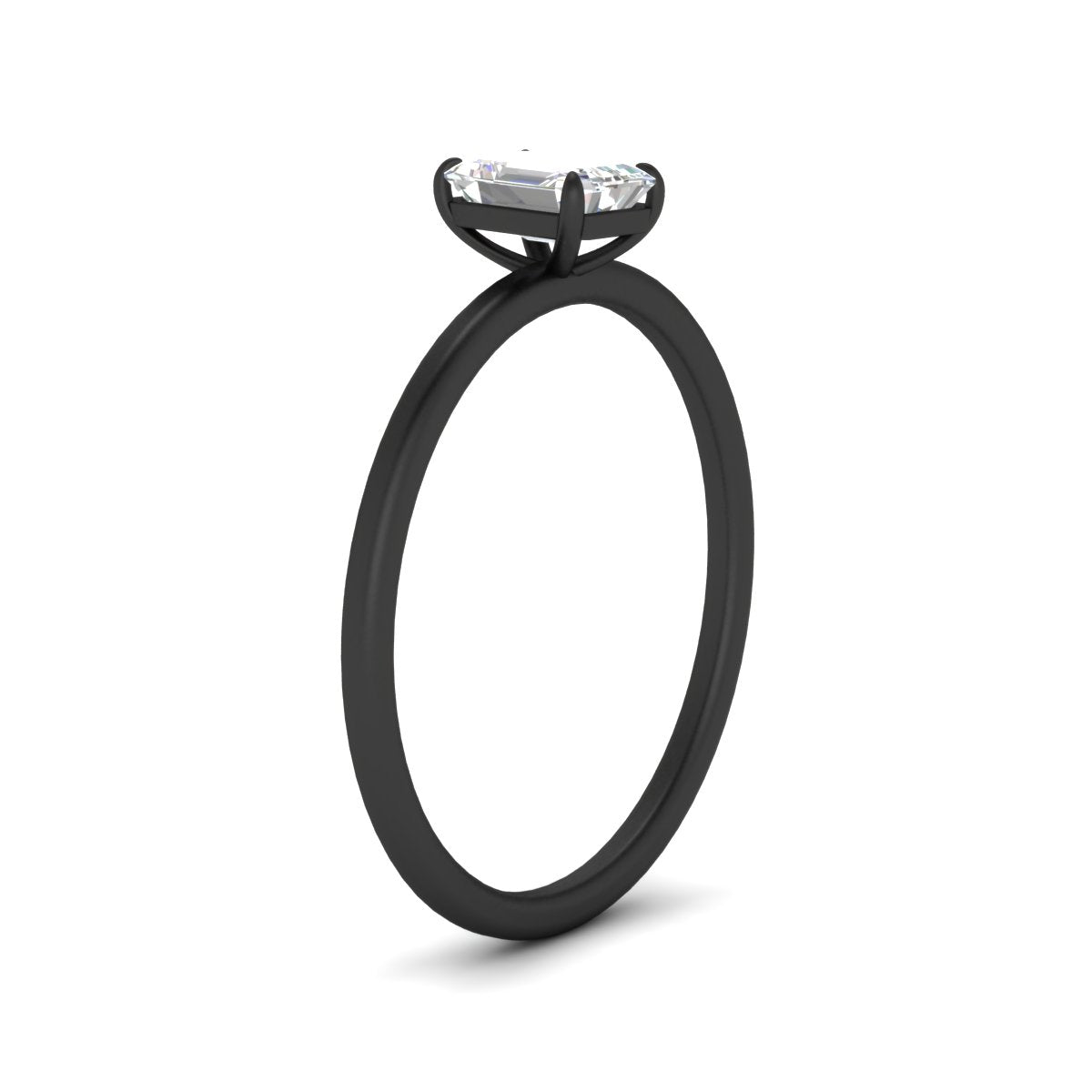 Emerald Cut Thin Classic Solitaire Ring Fascinating Diamonds