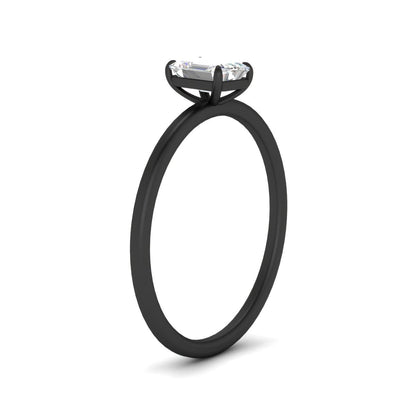 Emerald Cut Thin Classic Solitaire Ring Fascinating Diamonds