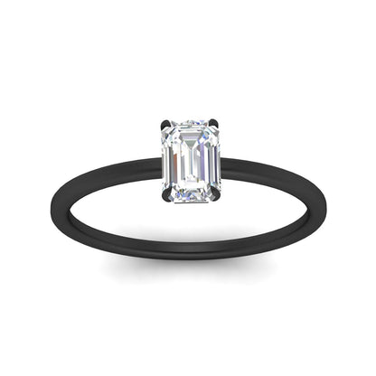 Emerald Cut Thin Classic Solitaire Ring Fascinating Diamonds