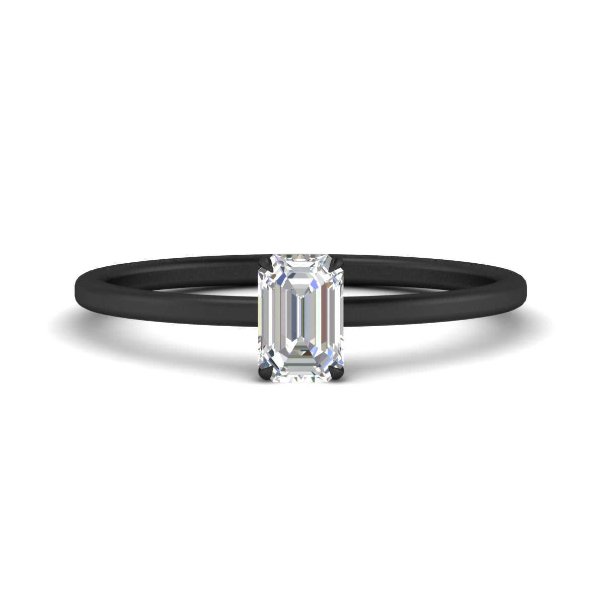 Emerald Cut Thin Classic Solitaire Ring Fascinating Diamonds