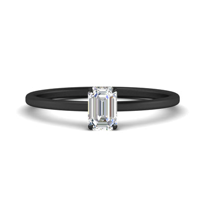 Emerald Cut Thin Classic Solitaire Ring Fascinating Diamonds