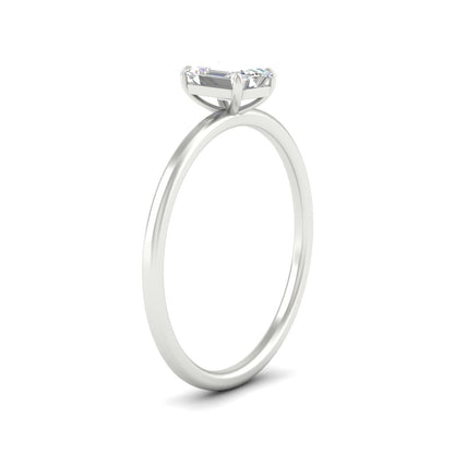 Emerald Cut Thin Classic Solitaire Ring Fascinating Diamonds