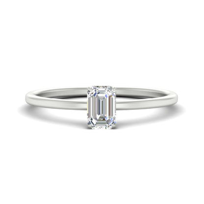 Emerald Cut Thin Classic Solitaire Ring Fascinating Diamonds