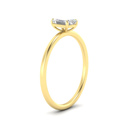 Emerald Cut Thin Classic Solitaire Ring Fascinating Diamonds