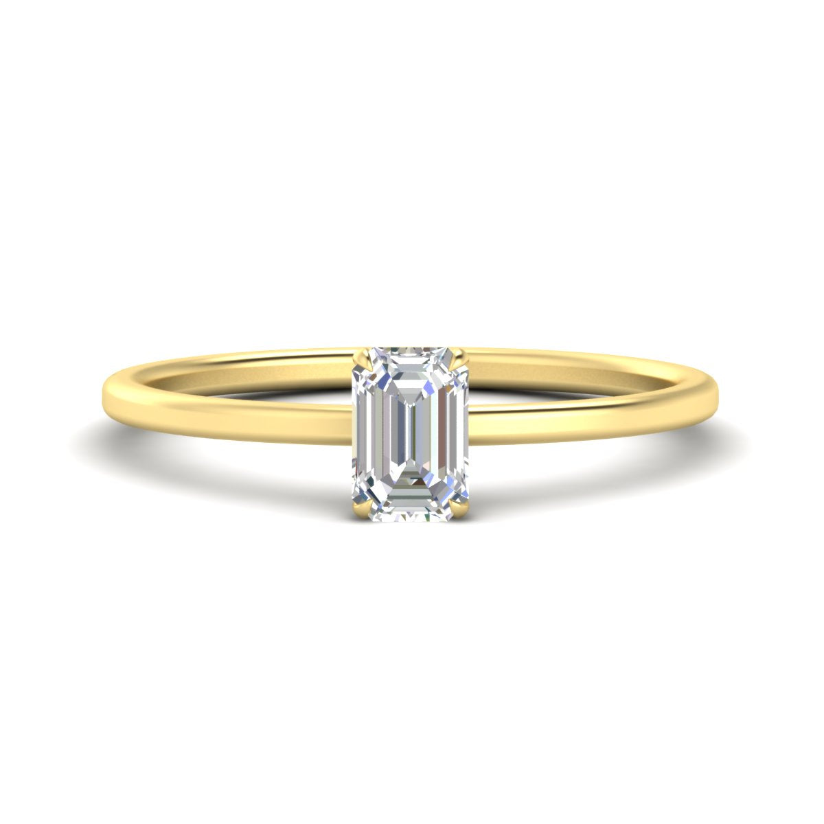 Emerald Cut Thin Classic Solitaire Ring Fascinating Diamonds