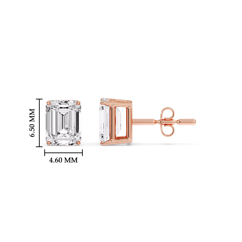 Emerald Cut Diamond Stud Earrings Fascinating Diamonds